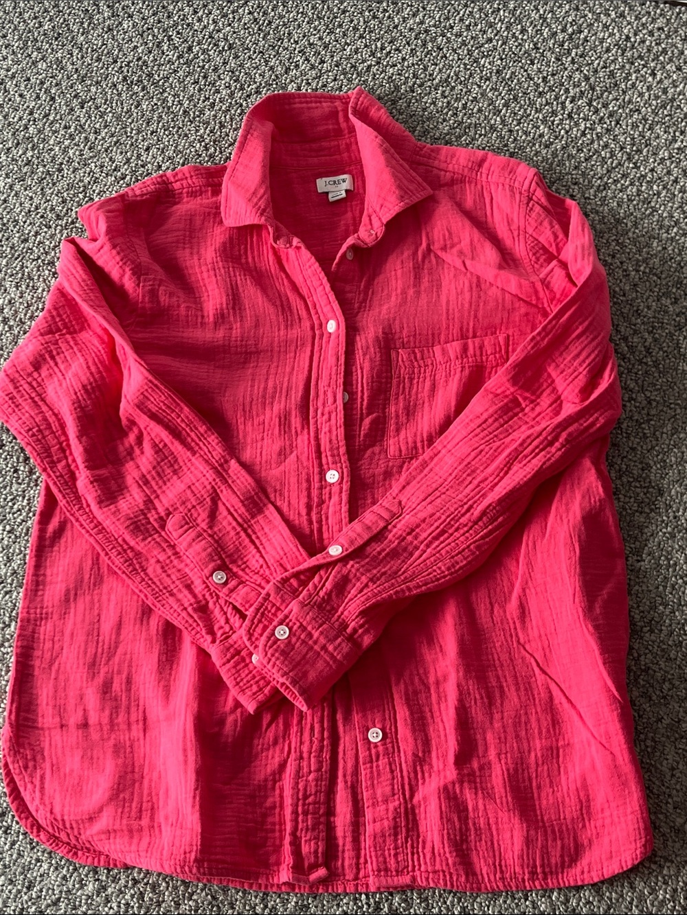 J. Crew Factory Hot Pink Button-Down Shirt